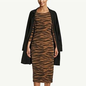 Chico’s Travelers Animal Print Classic Dress - Deep Rum Caramel